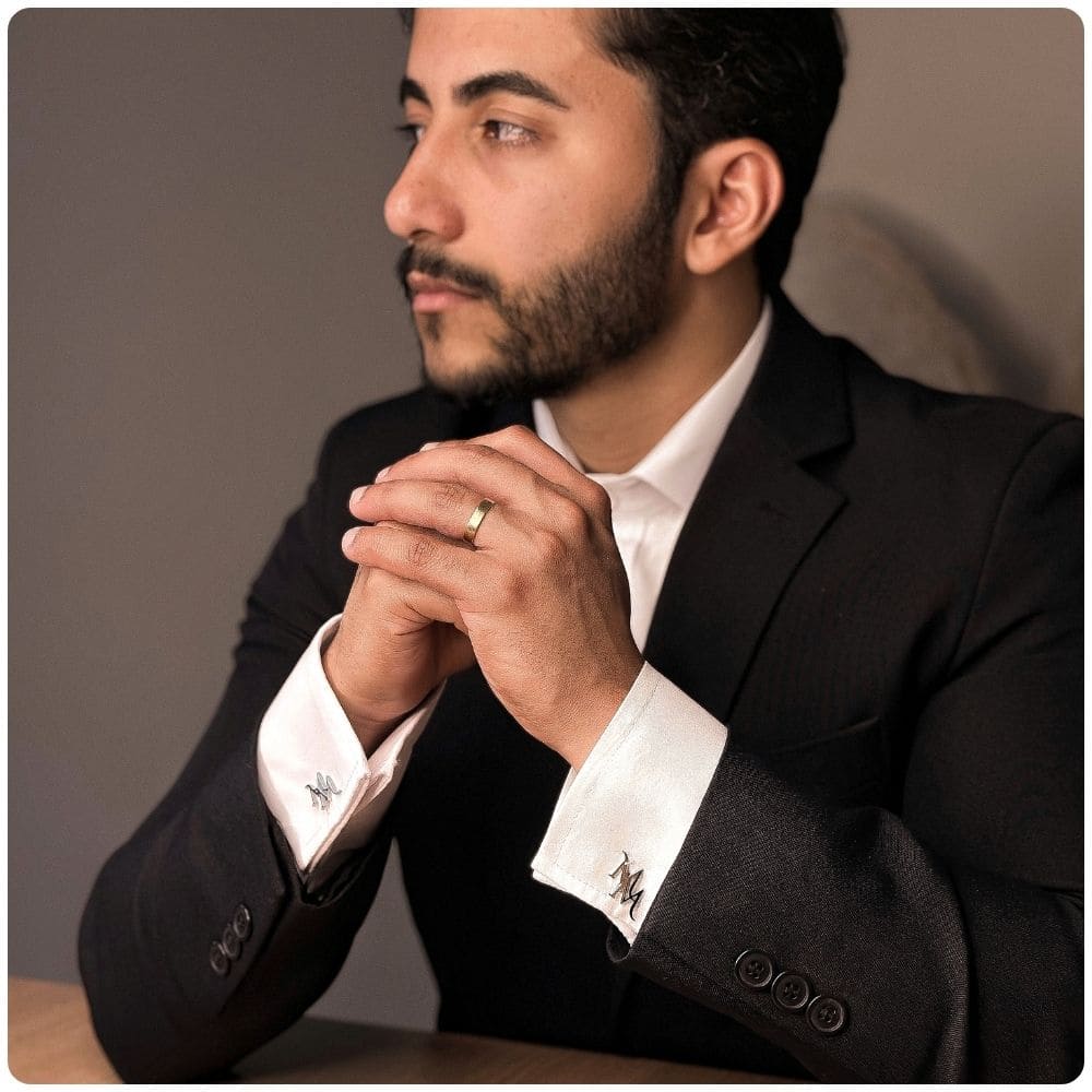 Par de Abotoaduras Personalizadas Exclusivas com Suas Iniciais | Presente Perfeito para Noivos, Padrinhos e Executivos - Luks