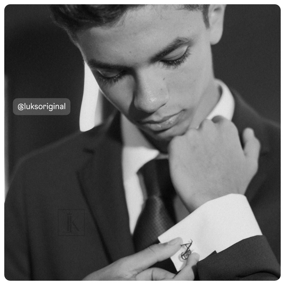 Par de Abotoaduras Personalizadas Exclusivas com Suas Iniciais | Presente Perfeito para Noivos, Padrinhos e Executivos - Luks