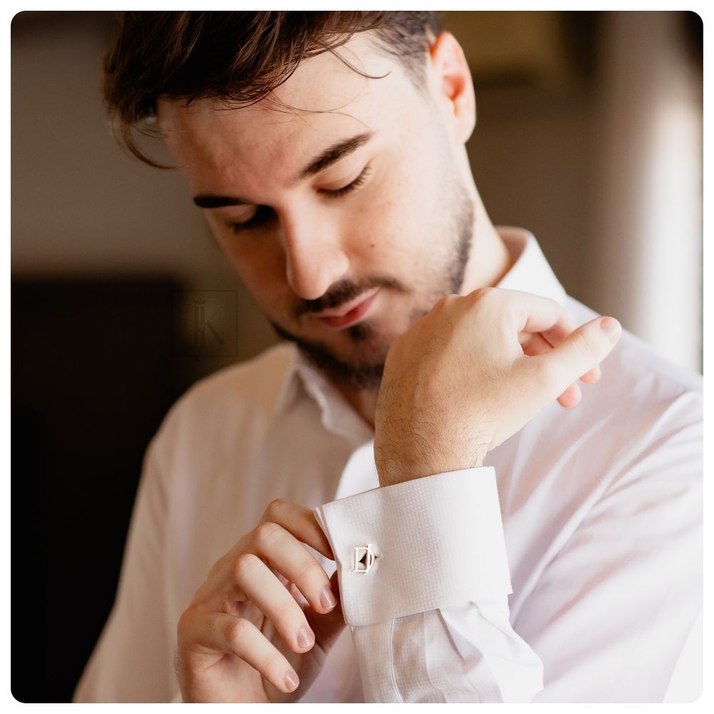 Par de Abotoaduras Personalizadas Exclusivas com Suas Iniciais | Presente Perfeito para Noivos, Padrinhos e Executivos - Luks