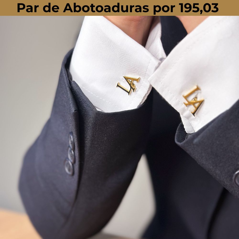 Par de Abotoaduras Personalizadas Exclusivas com Suas Iniciais | Presente Perfeito para Noivos, Padrinhos e Executivos - Luks