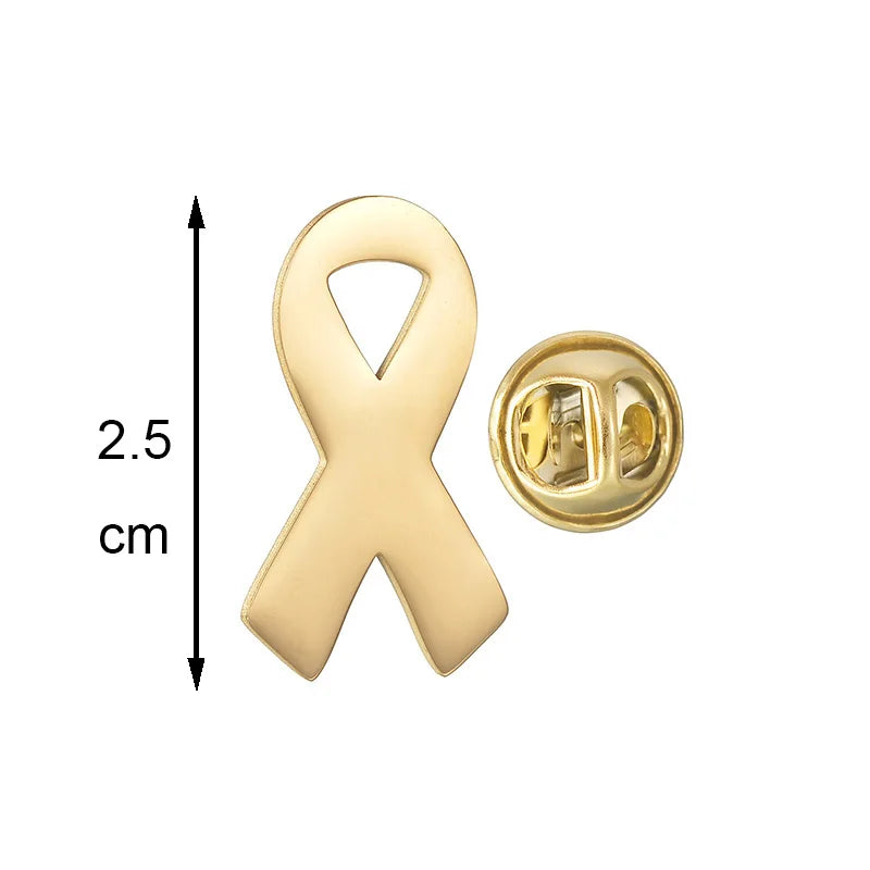 Pin de Lapela Laço Solidário - Acessório Elegante em Aço Inoxidável - Símbolo de Conscientização e Apoio