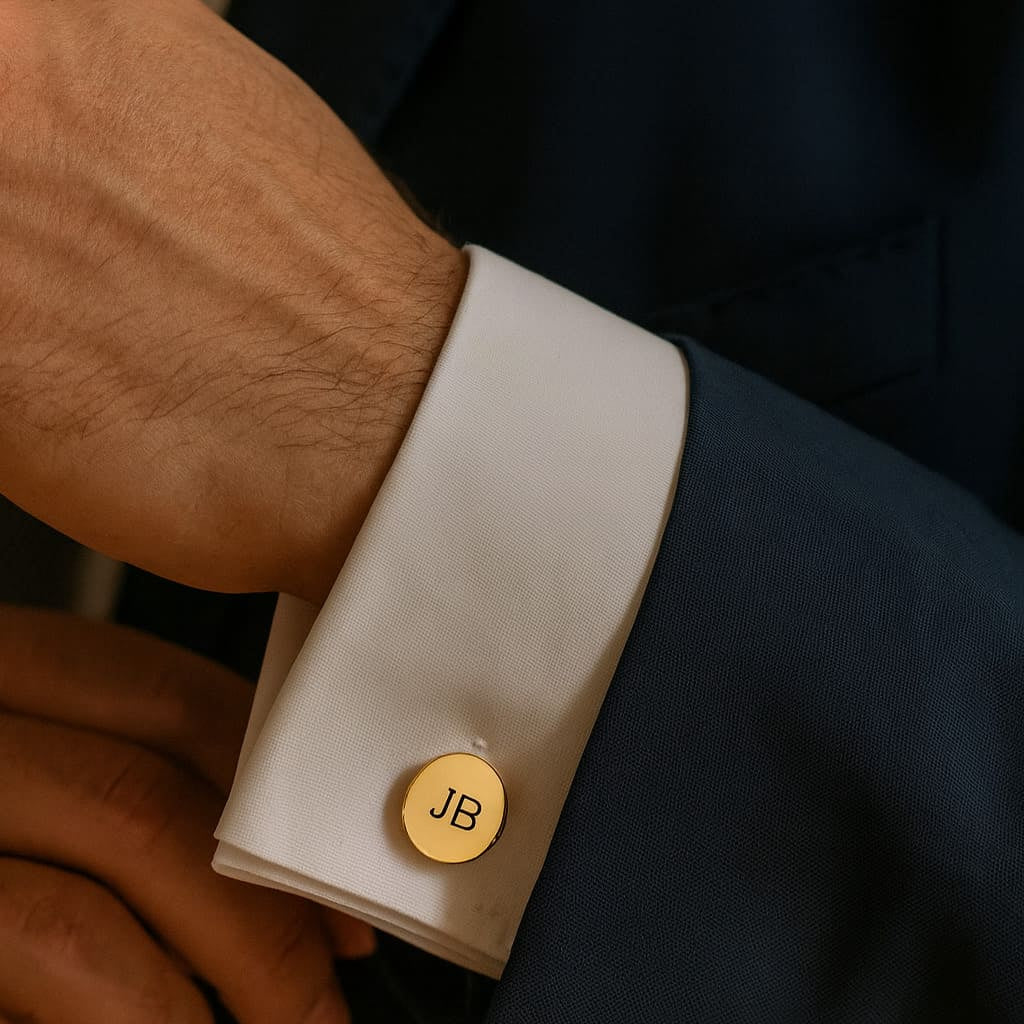 Abotoaduras Personalizada Luks Éclat Com Gravação de Iniciais