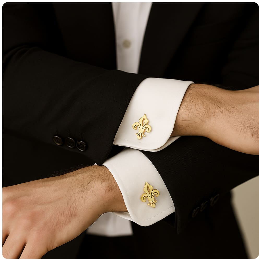 Abotoaduras Luks Flor de Lis Premium - Realeza e Elegância Atemporal