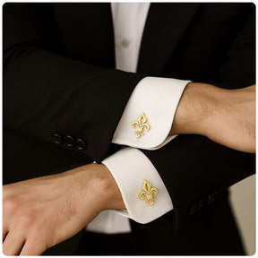 Abotoaduras Luks Flor de Lis Premium - Realeza e Elegância Atemporal