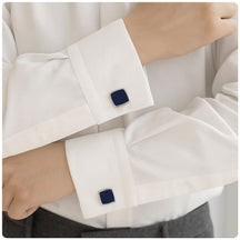 Abotoaduras Luks Quadradas Esmaltadas Azuis