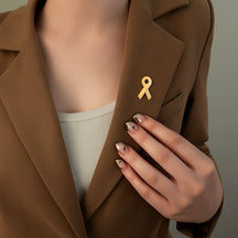 Pin de Lapela Laço Solidário - Acessório Elegante em Aço Inoxidável - Símbolo de Conscientização e Apoio