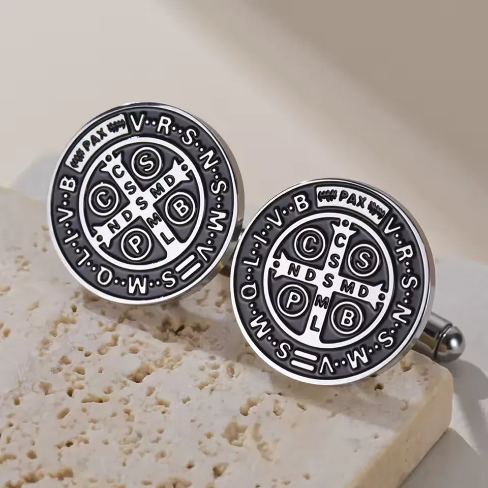 Abotoaduras de São Bento - Talismã de Proteção Vintage