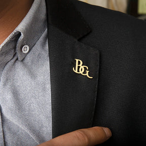 Lapela Noivo Pin com Iniciais para Casamento